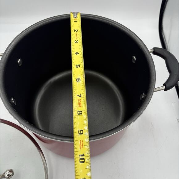 Cuisinart Stockpot 6 Quart Red 5566-22R with Glass Lid Cover Non-Stick - Picture 13 of 13